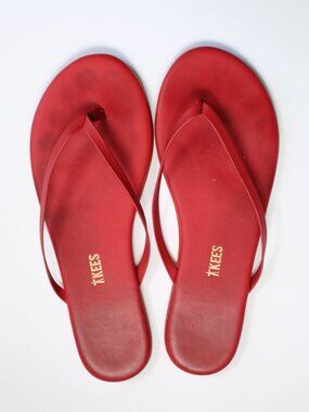TKEES Women's Red Solids Flip Flop Size 9 US / 40 EU